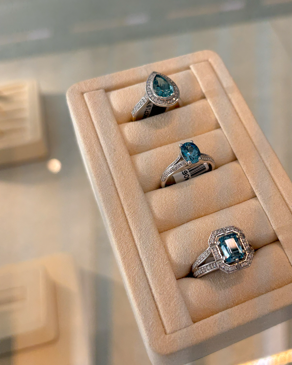 Aquamarine Emerald & Diamond Ring