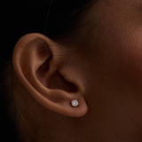 Round Diamond Earrings - Claw