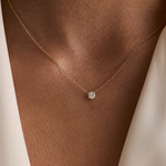 Round Solitaire Natural Diamond Necklace