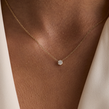 Round Solitaire Natural Diamond Necklace