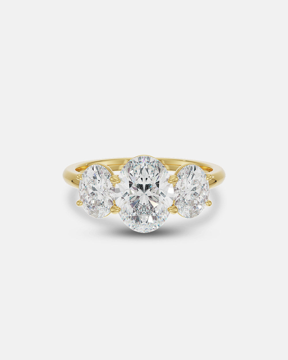 Stella 2.39ct Oval Diamond Trilogy Engagement Ring