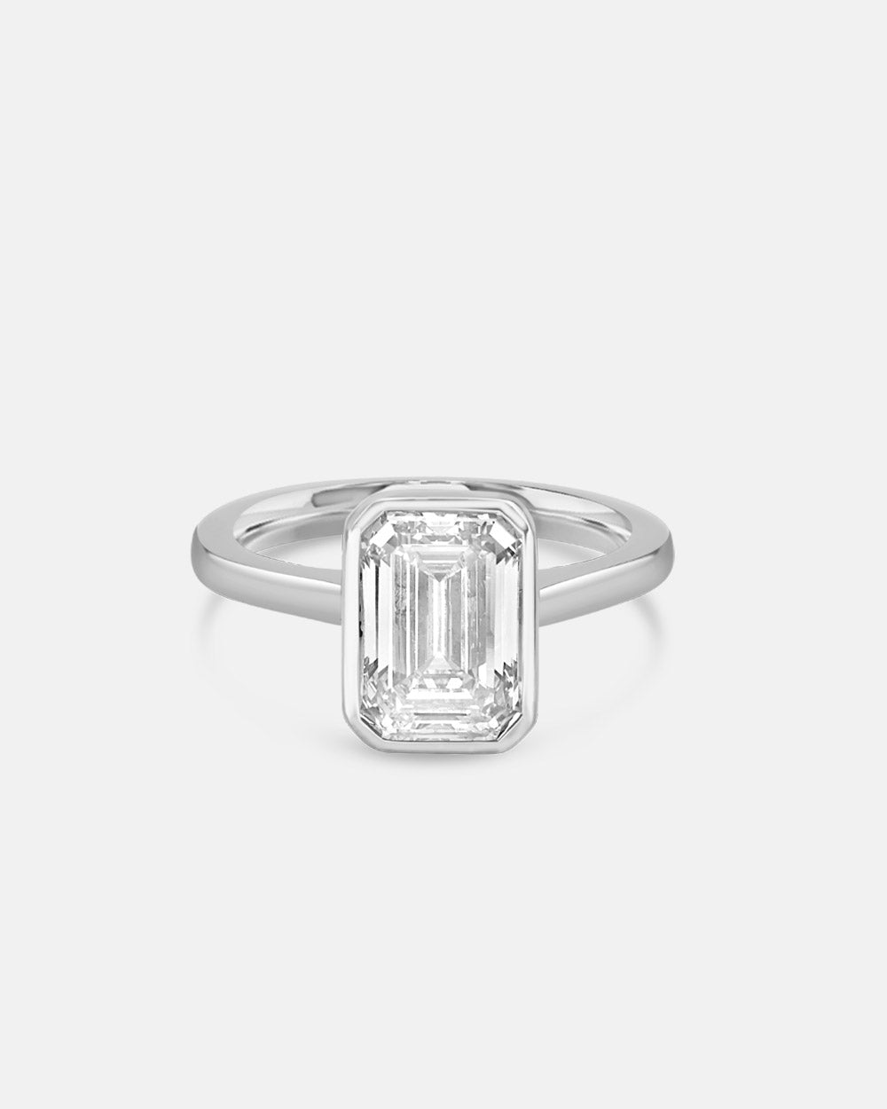 Tayla 1.50ct Emerald Diamond Bezel Engagement Ring