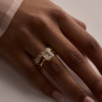 Aria 3.02ct Emerald Diamond Bezel Engagement Ring