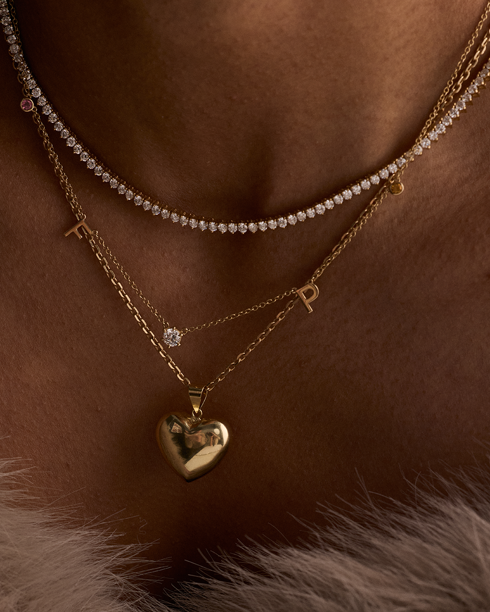 Three Claw Tennis Necklace
