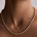 Round Solitaire Natural Diamond Necklace