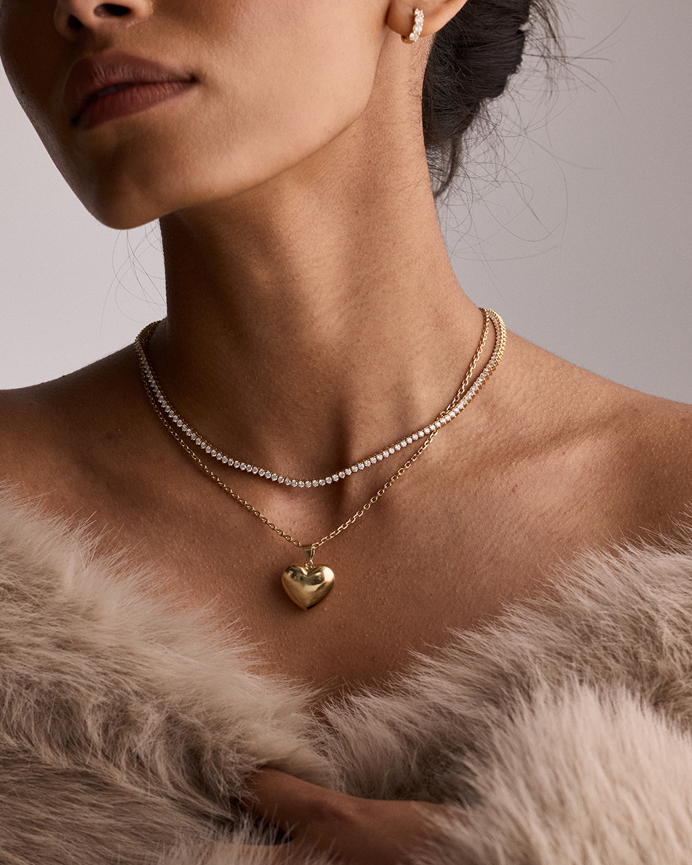 Three Claw Tennis Necklace