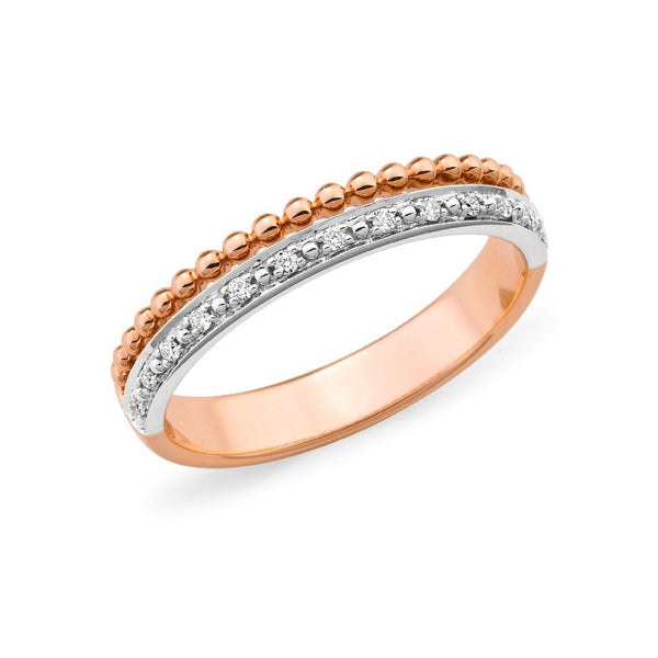 9ct Two Band Diamond Dress Ring