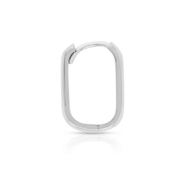 9ct White Gold Small Paperclip Huggie Earrings