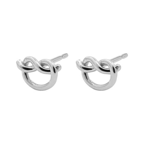 White gold clearance knot earrings