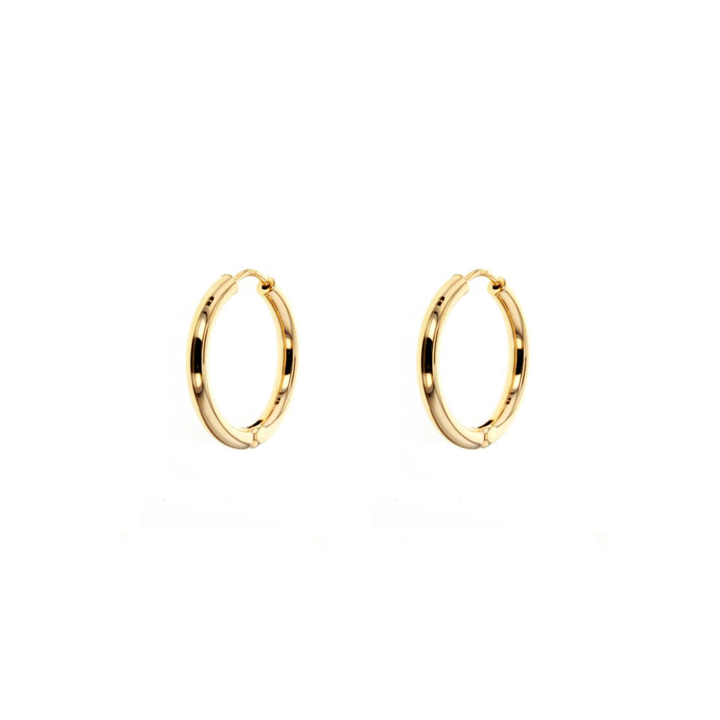 9ct Yellow Gold Huggie Earrings - 15mm