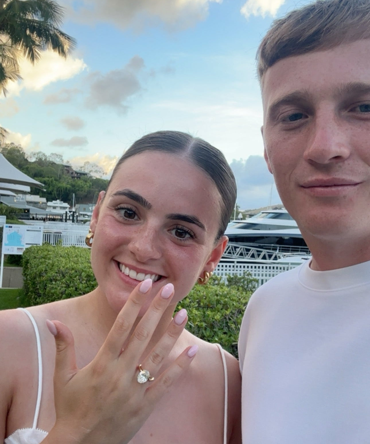 Jasmine and Liam's engagement — Grace diamond engagement ring by Class A Jewellers