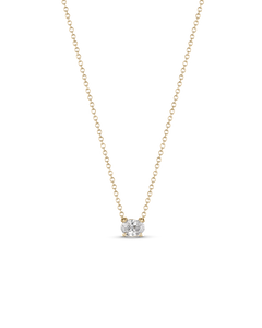East-West Oval Solitaire Diamond Necklace classajewellers