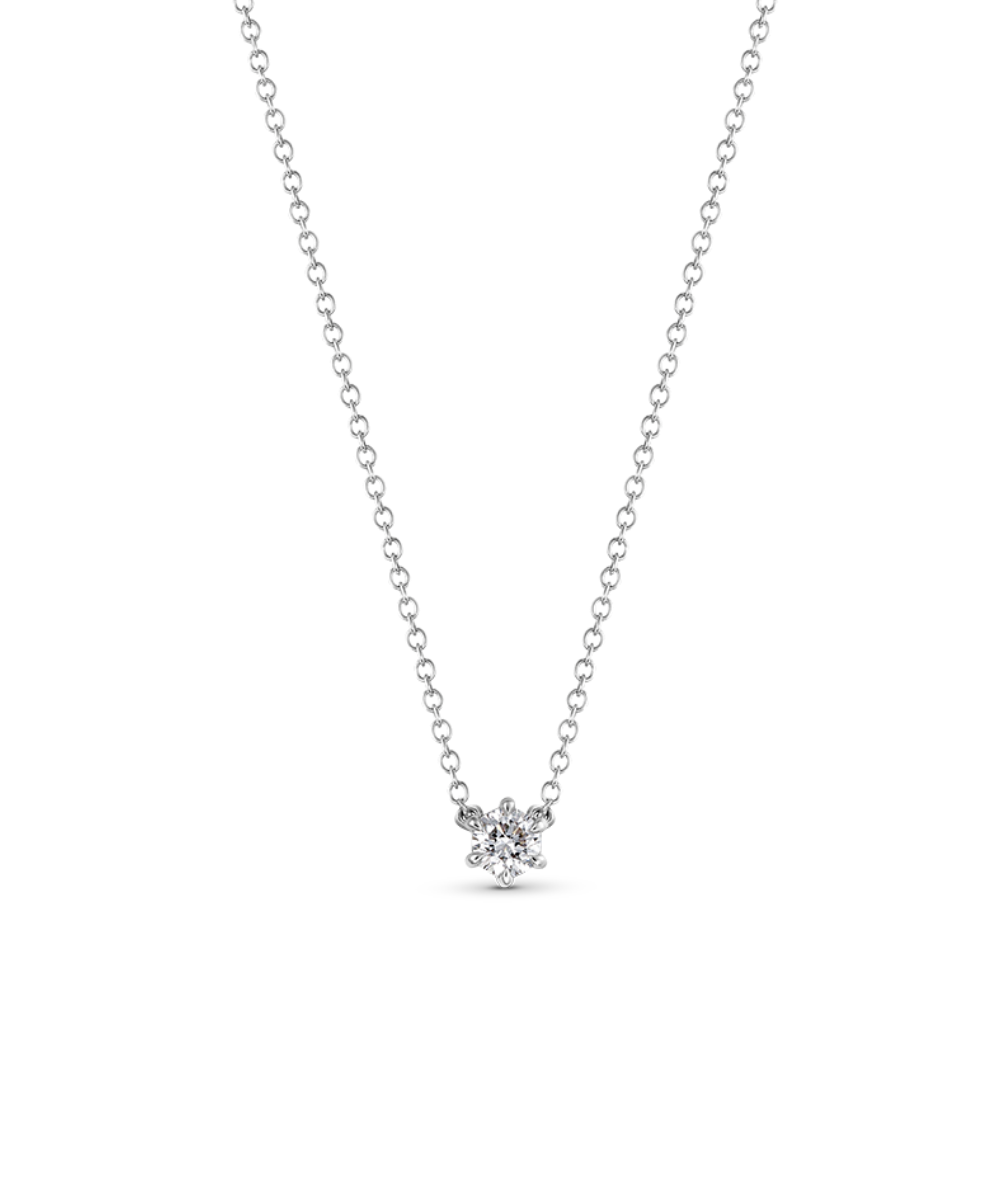 Round Solitaire Natural Diamond Necklace classajewellers