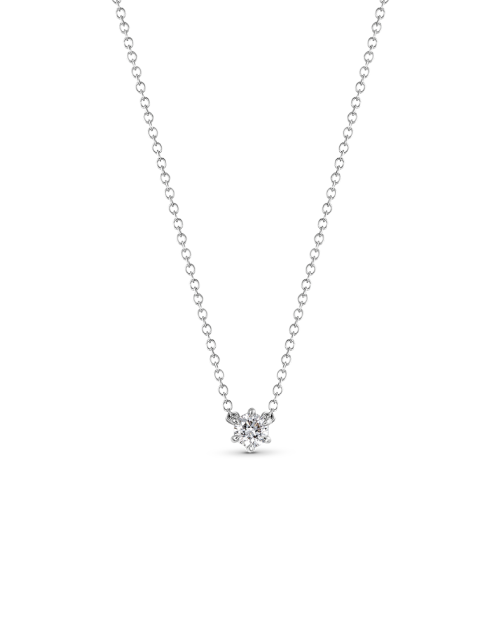 Round Solitaire Natural Diamond Necklace classajewellers
