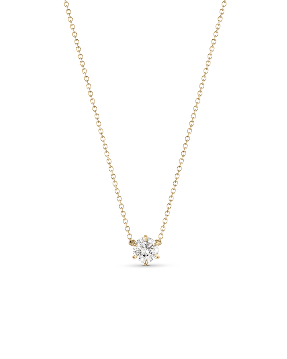 Round Solitaire Natural Diamond Necklace classajewellers