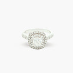 Cushion Cut Diamond Ring with Double Halo