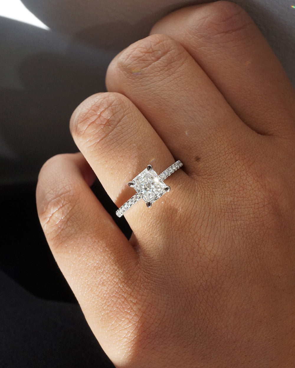 Carrie | 1.27ct Radiant Diamond Band Engagement Ring