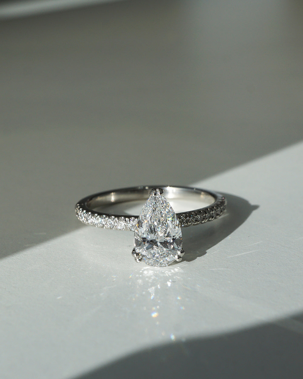 Erin | 1.20ct Pear Diamond Band Engagement Ring