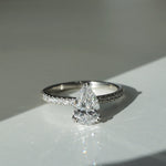 Erin | 1.20ct Pear Diamond Band Engagement Ring