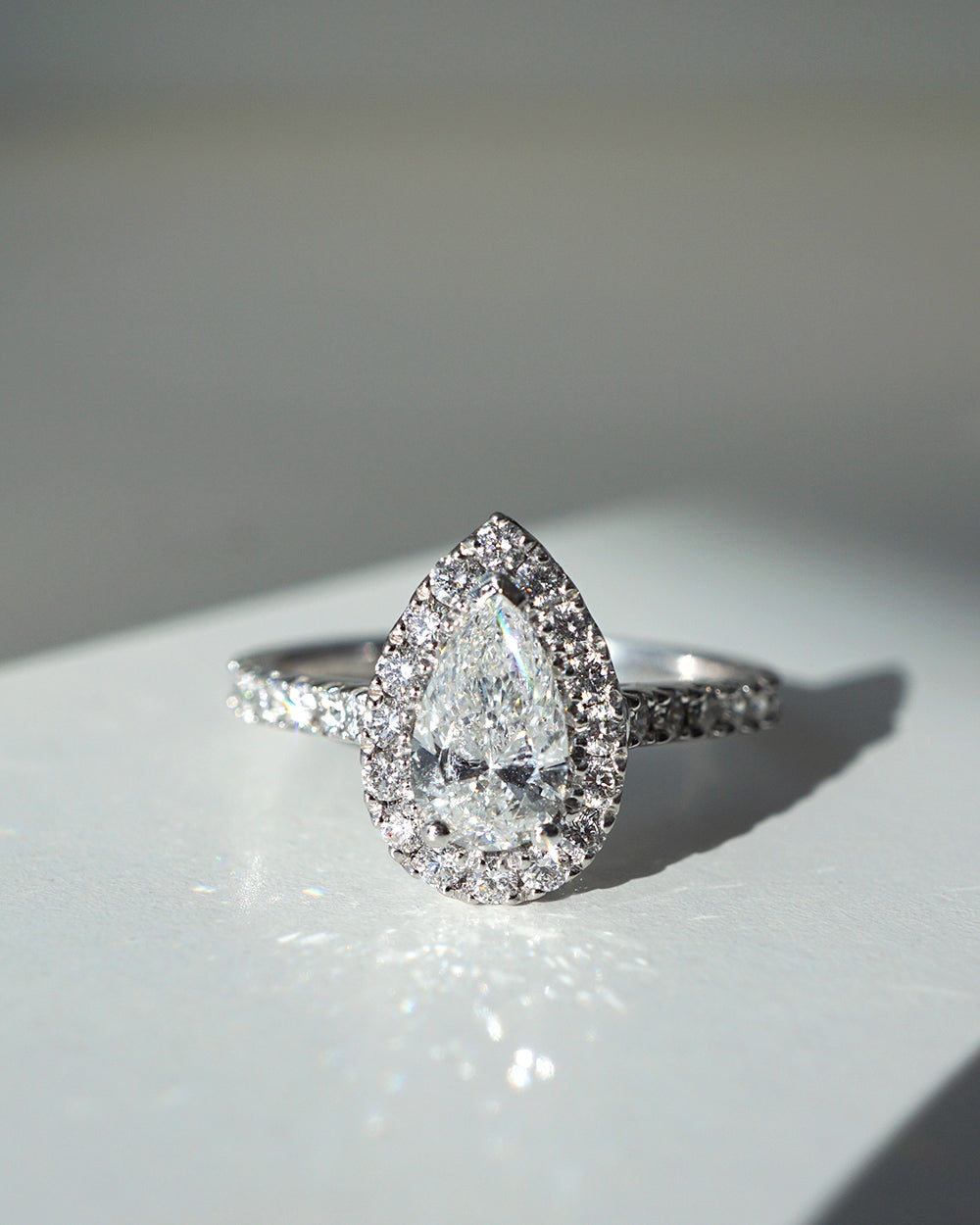 Jesinta | 1.01ct Pear Diamond Halo Engagement Ring