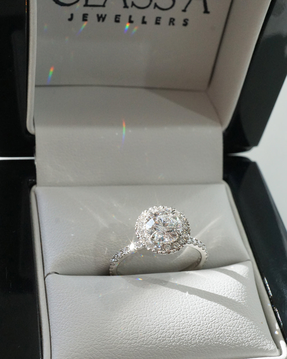 Holly | 1.01ct Round Diamond Halo Engagement Ring