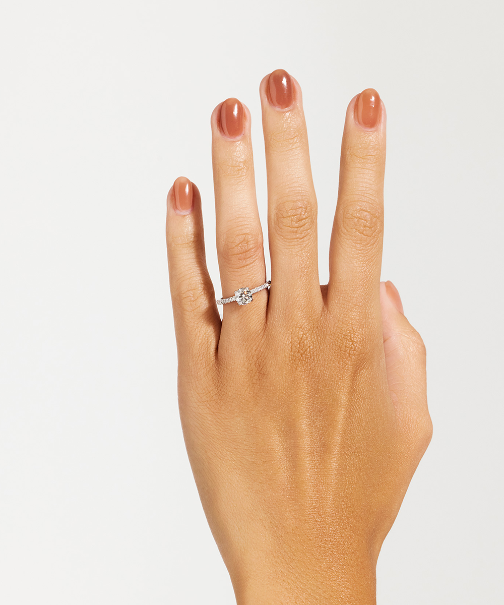 Emilie 0.80ct Round Diamond Band Engagement Ring