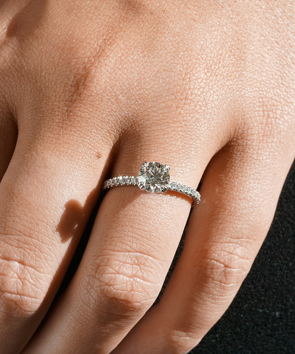 Emilie | 0.80ct Round Diamond Band Engagement Ring