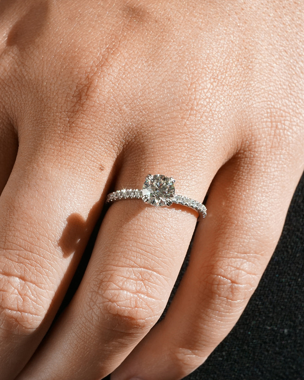 Emilie | 0.80ct Round Diamond Band Engagement Ring