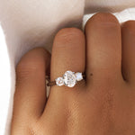 1.52ct Oval and Round Trilogy Engagement Ring