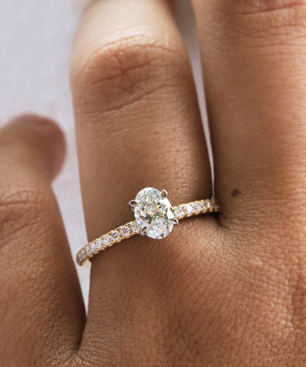 Grace | 0.71ct Oval Diamond Band Engagement Ring