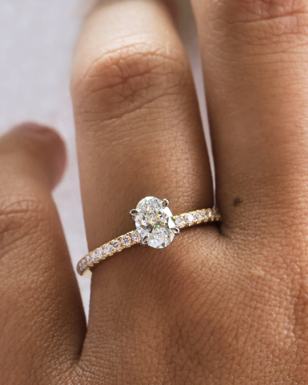 Grace | 0.71ct Oval Diamond Band Engagement Ring