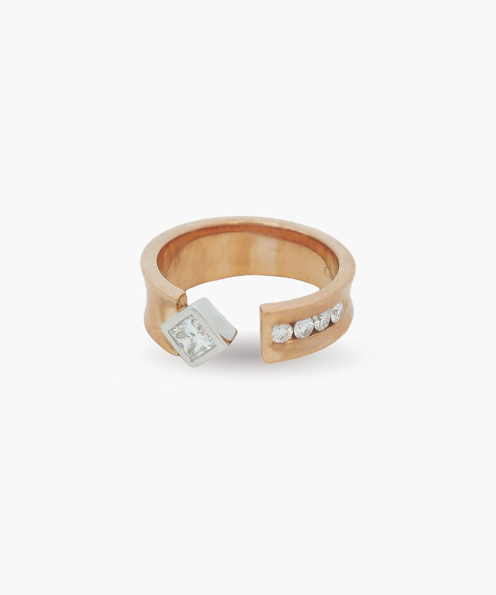 Open Wrap Princess Cut Diamond Ring