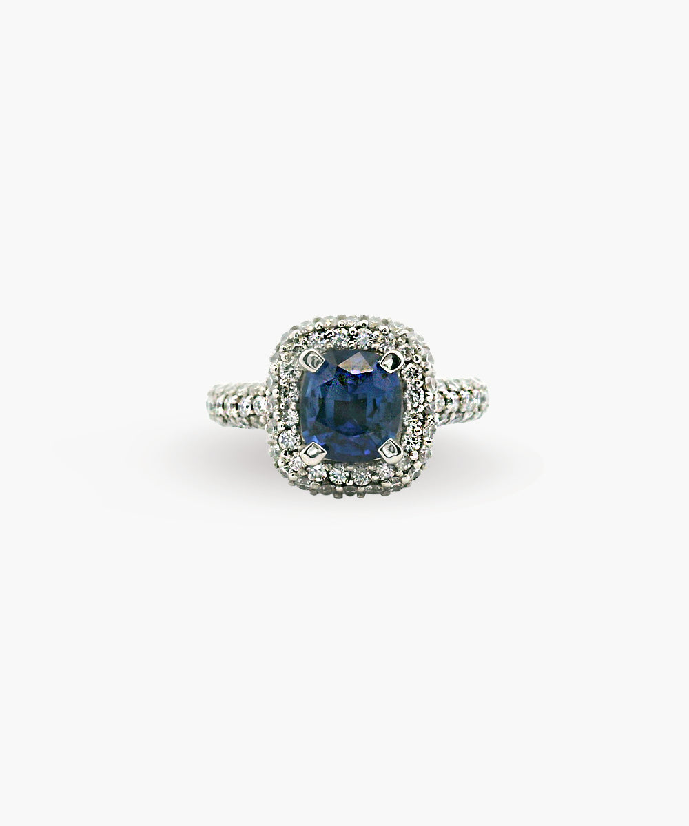 Ceylon Sapphire & Diamond Ring