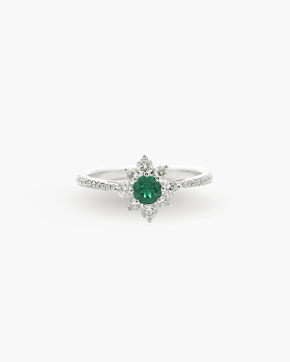 Emerald & Diamond Snowflake Ring