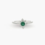Emerald & Diamond Snowflake Ring
