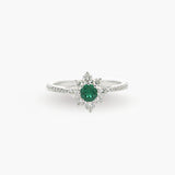 Emerald & Diamond Snowflake Ring
