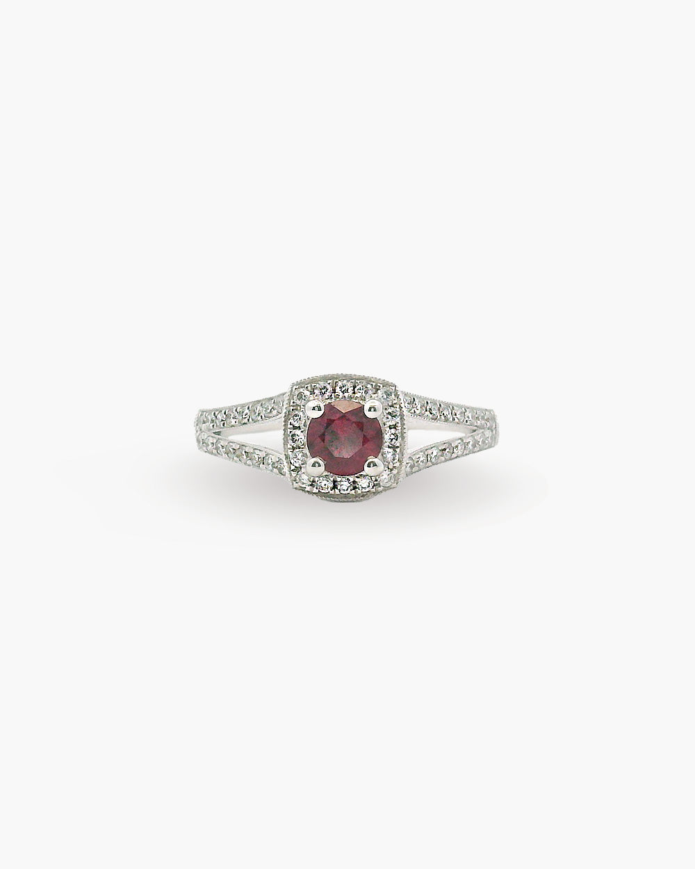 Ruby & Diamond Halo Ring