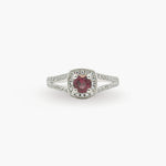 Ruby & Diamond Halo Ring