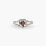 Ruby & Diamond Halo Ring