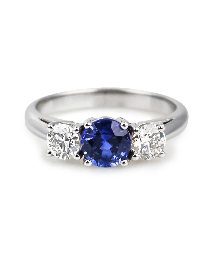 Sapphire & Diamond Trilogy Ring