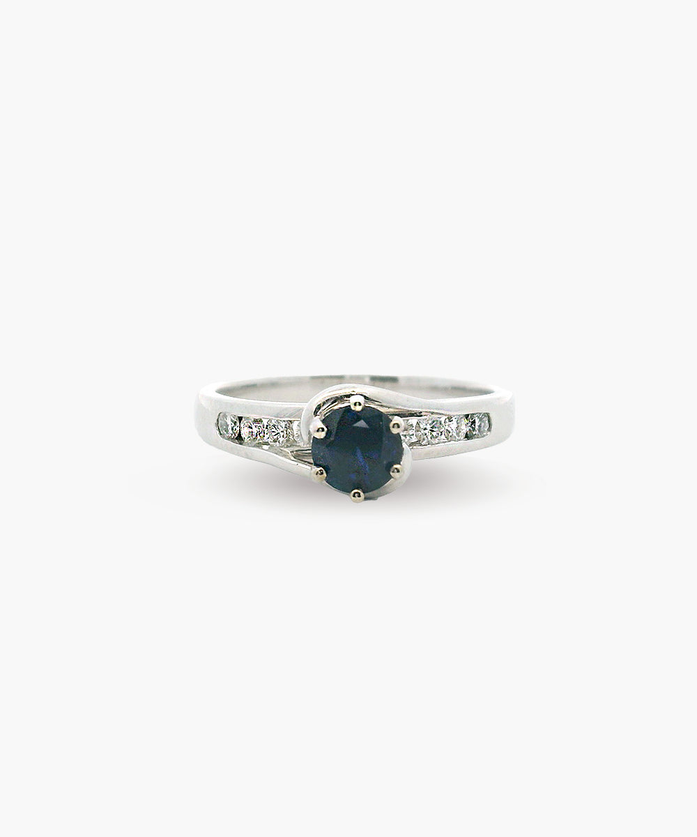 Crossover Sapphire & Diamond Ring
