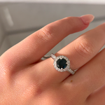 Brilliant Sapphire and Diamond Halo Ring