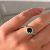 Brilliant Sapphire and Diamond Halo Ring