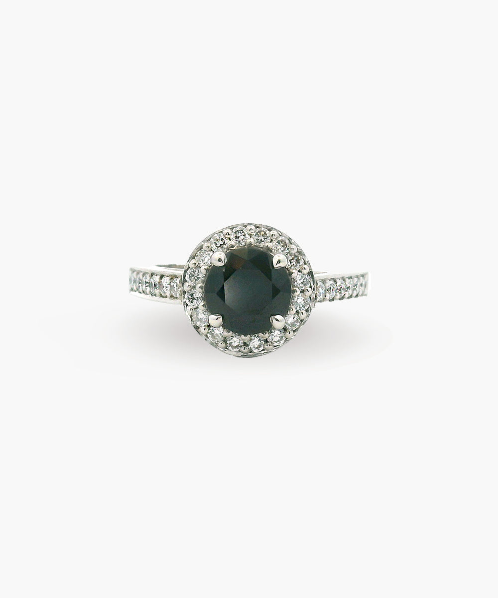 Brilliant Sapphire and Diamond Halo Ring