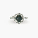 Brilliant Sapphire and Diamond Halo Ring
