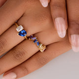 Ceylon Sapphire & Lab Grown Diamond Toi et Moi Ring