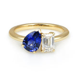 Ceylon Sapphire & Lab Grown Diamond Toi et Moi Ring