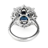 Nigerian Sapphire & Diamond Halo Ring