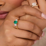 Emerald & Diamond Trilogy Ring