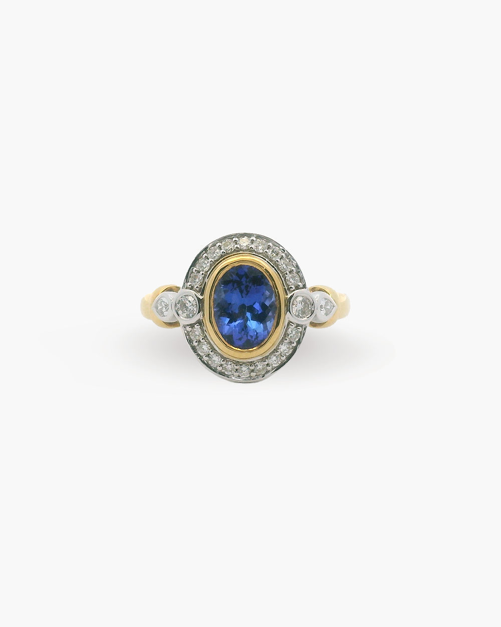 Two Tone Tanzanite & Diamond Ring